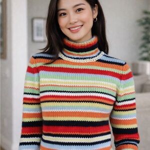 Colorful Striped Women's Sweater
